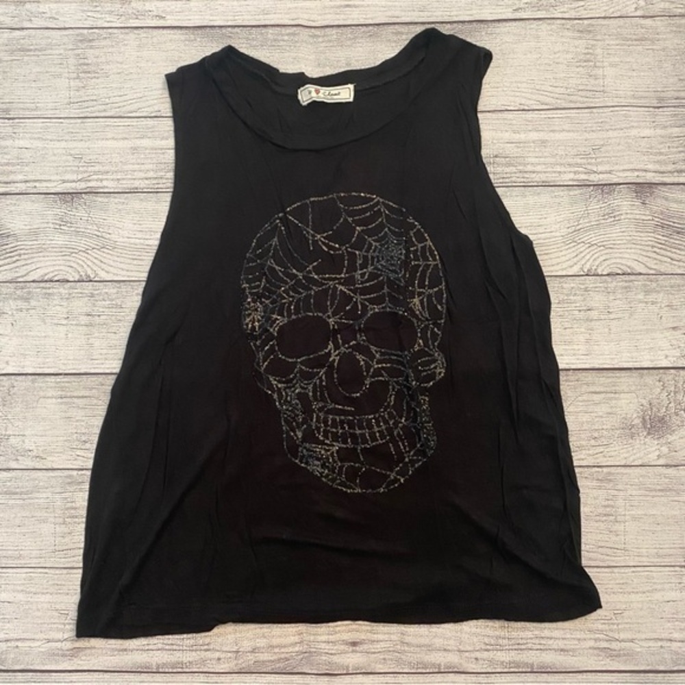Blank Tank Top Skull Glitter U Love Closet Los Angeles Medium Sparkles